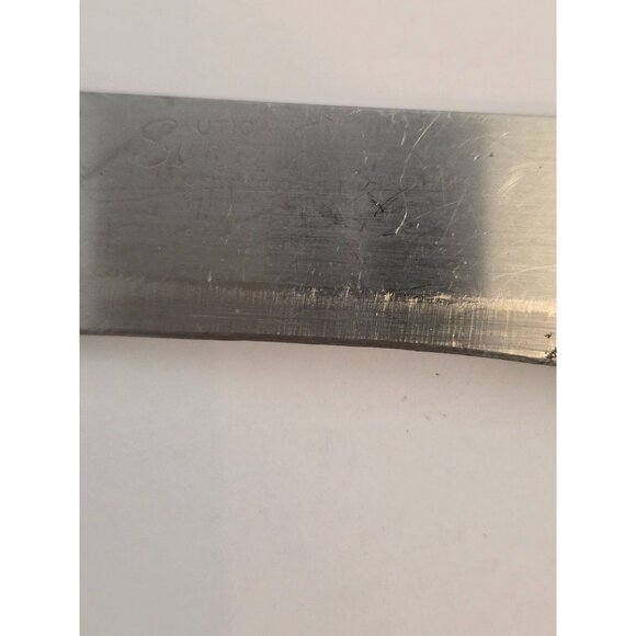 Vintage Utica Super Edge Butcher Knife  Stainless Steel Blade Wood Handle - Picture 4 of 5